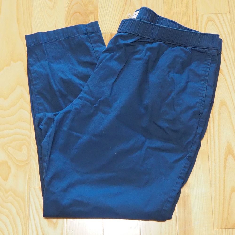 Pact Organic Cotton Twill Pull On Pants Women's XXL Elastic Waist Straight Leg